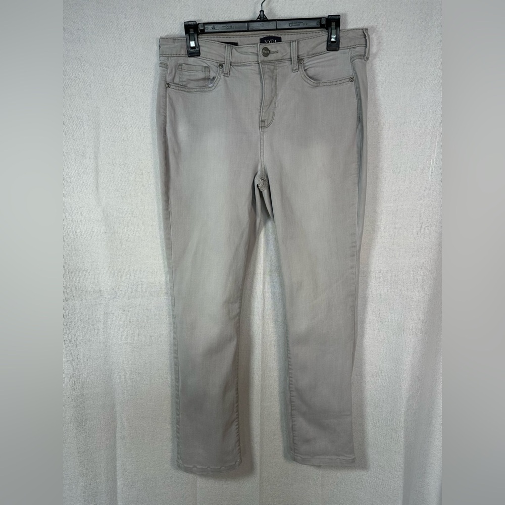 NYDJ Sheri Slim Light Gray Cropped Jeans